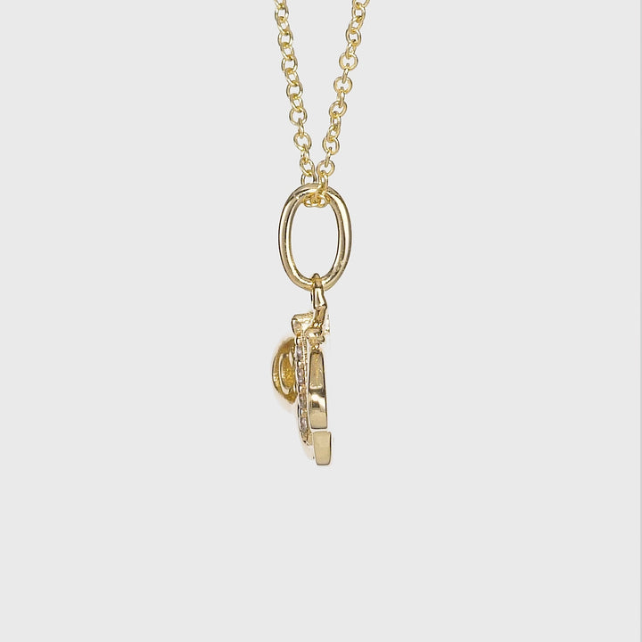 0.02 Cts White Diamond Pendant in 14K Yellow Gold