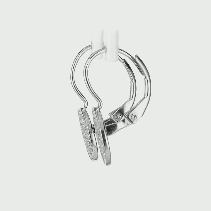 0.56 Cts White Diamond Dangle Earring in 14K White Gold