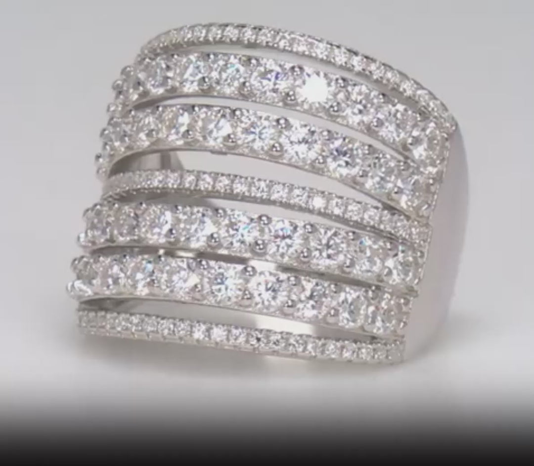 3.00 DEW Moissanite Ring in 925 Platinum Plated