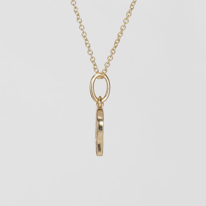 0.06 Cts White Diamond Pendant in 14K Yellow Gold