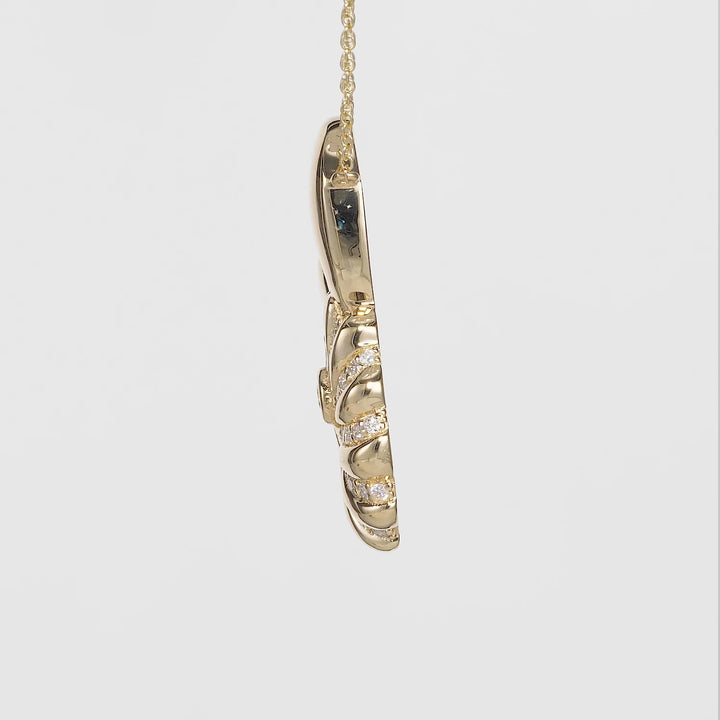 0.46 Cts White Diamond ROUND Pendant in 14K Yellow Gold