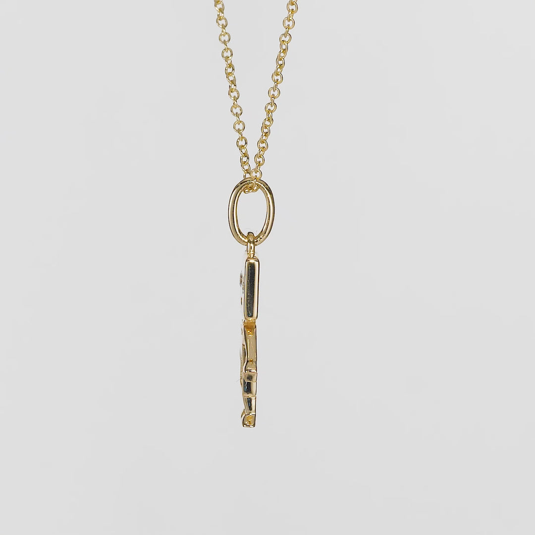 0.07 Cts White Diamond Pendant in 14K Yellow Gold