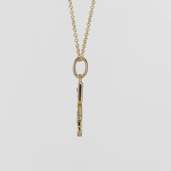 0.07 Cts White Diamond Pendant in 14K Yellow Gold