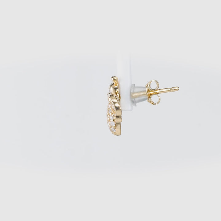 0.33 Cts White Diamond Earring in 14K Yellow Gold
