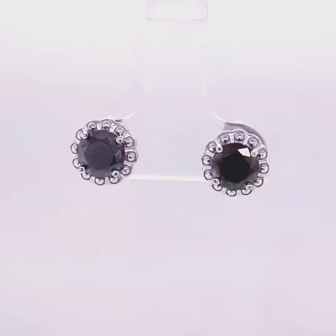 1.99 Cts Black Diamond Dangle Earring in 925 Sterling Silver