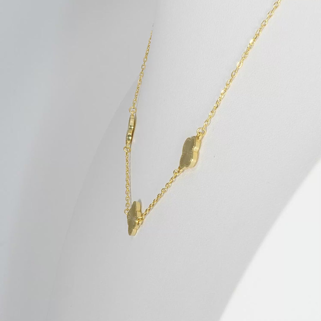 Yellow Gold Plated CLOVER Trilogy Necklace in 925 Silver