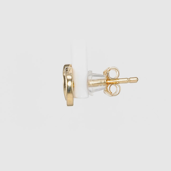 0.22 Cts White Diamond Earring in 14K Yellow Gold