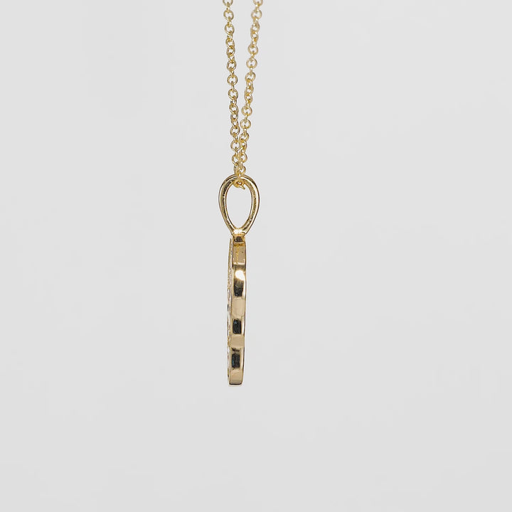 0.22 Cts White Diamond SKULL Pendant in 14K Yellow Gold