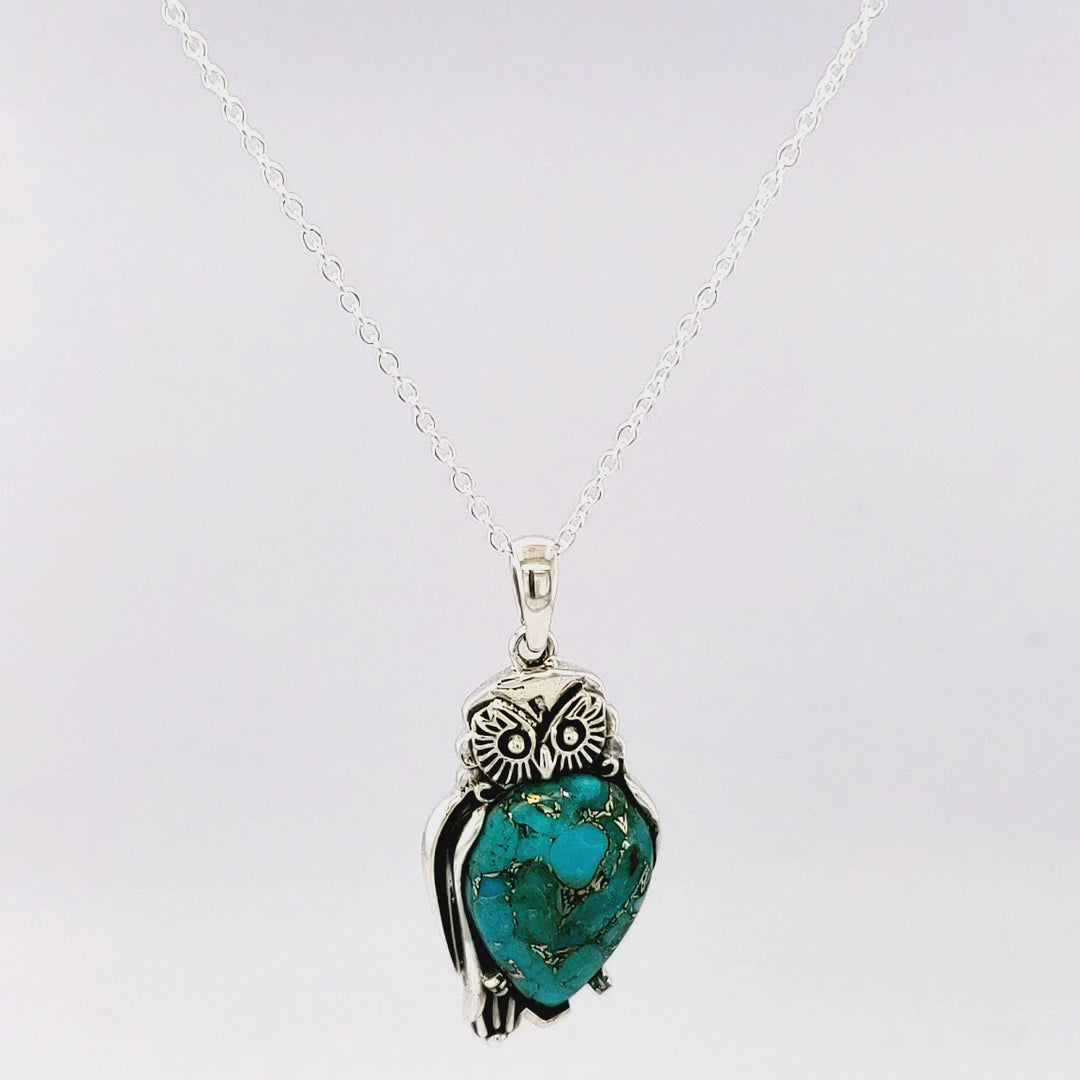 7.35 Cts Turquoise Pendant in 925