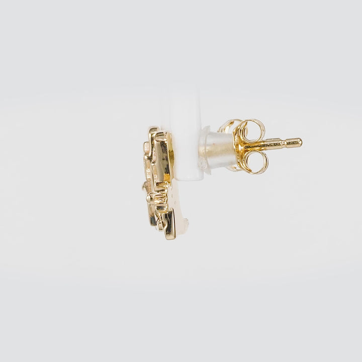 0.01 Cts White Diamond Earring in 14K Yellow Gold