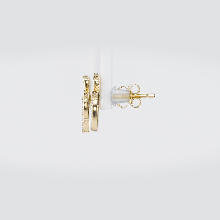 0.35 Cts White Diamond PEACE MISC. Earring in 14K Yellow Gold