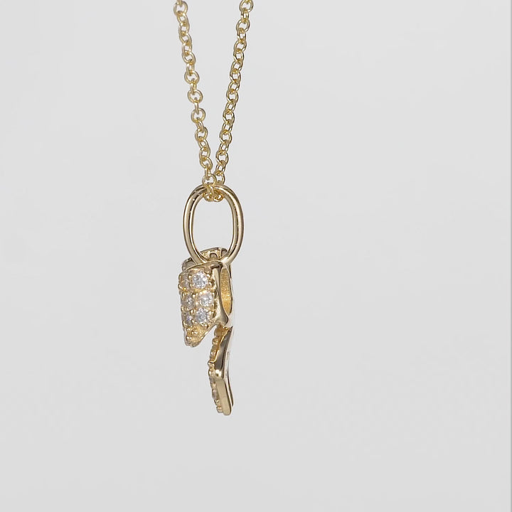 0.20 Cts White Diamond Pendant in 14K Yellow Gold