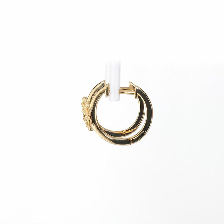 0.06 Cts White Diamond Hoop Earring in 14K Yellow Gold