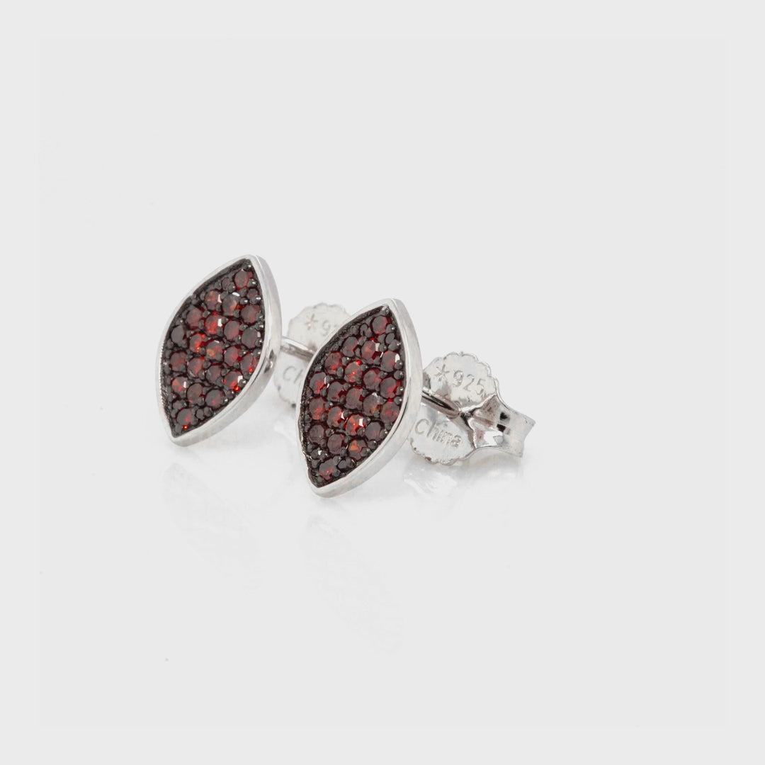 0.48 Cts Red Diamond Earring in 925 Two Tone