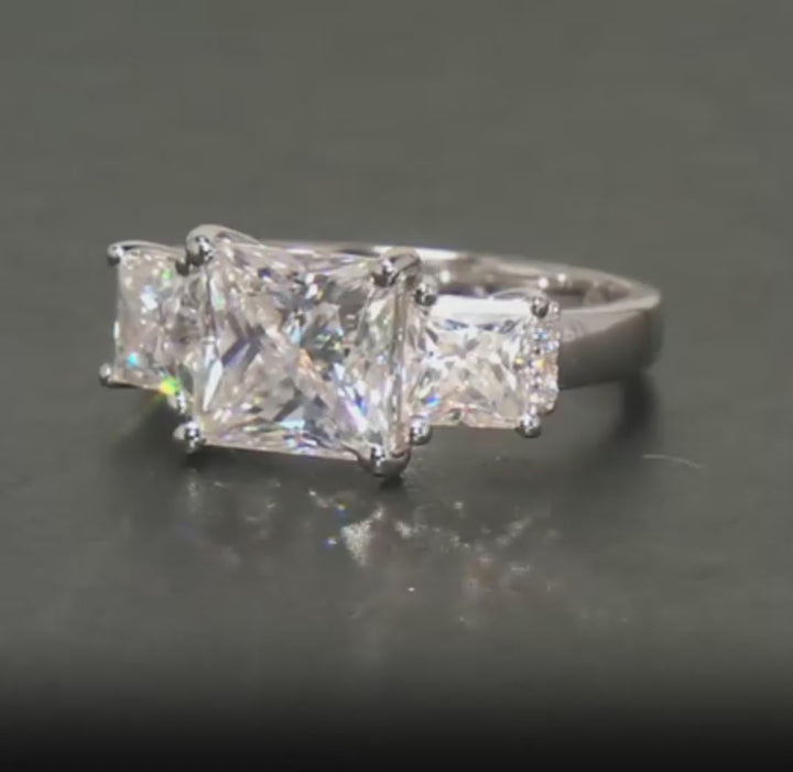 4.60 DEW Moissanite Ring in 925 Platinum Plated
