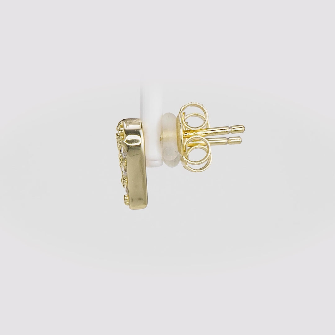 0.55 Cts Lab Grown Diamond Heart Earring in 925 Yellow Gold Plated
