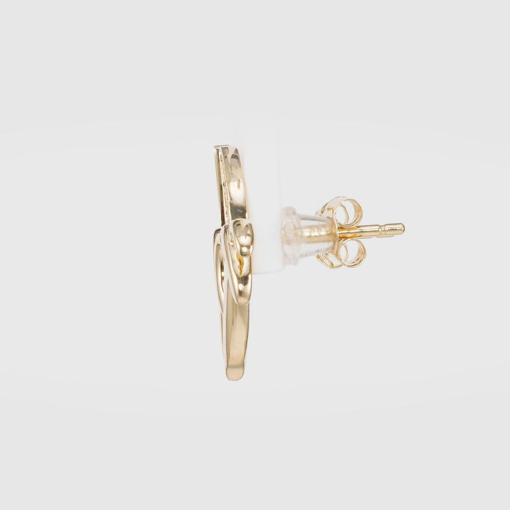 0.08 Cts White Diamond Earring in 14K Yellow Gold