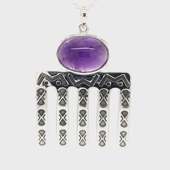 12.30 Cts African Amethyst Pendant in 925