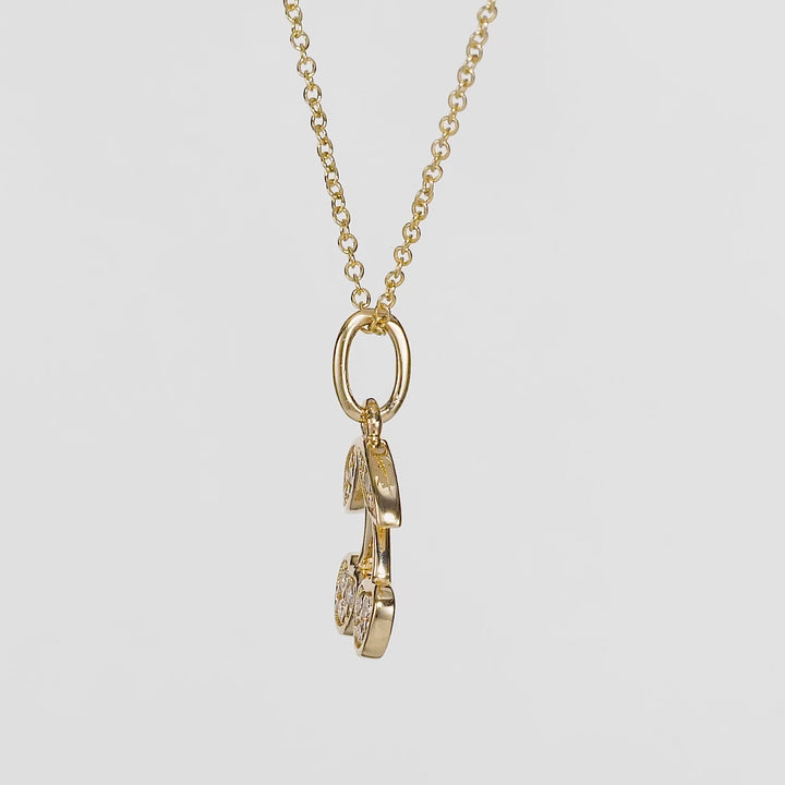 0.05 Cts White Diamond CHERRY  Pendant in 14K Yellow Gold