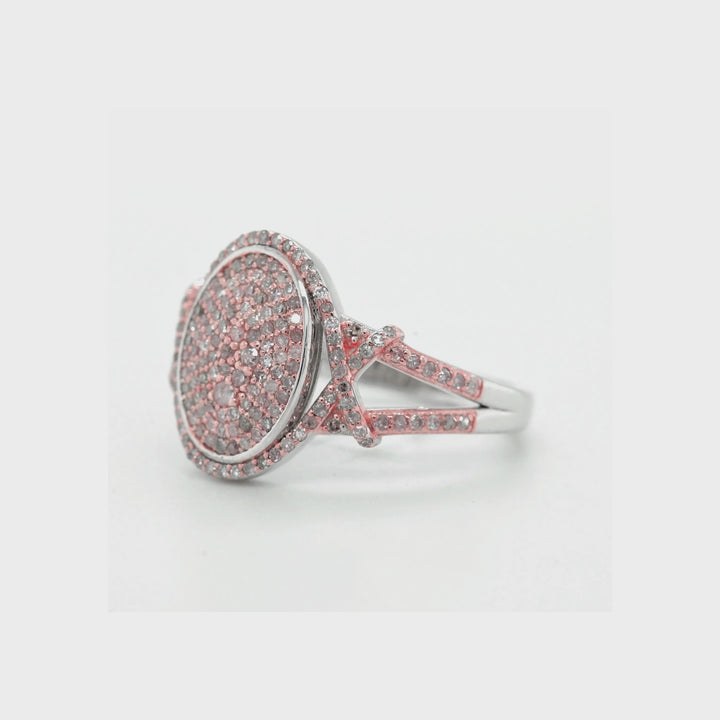 0.58 Cts Pink Diamond Ring in 925 Two Tone