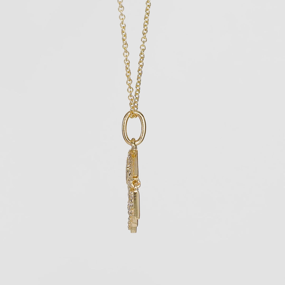 0.21 Cts White Diamond Pendant in 14K Yellow Gold