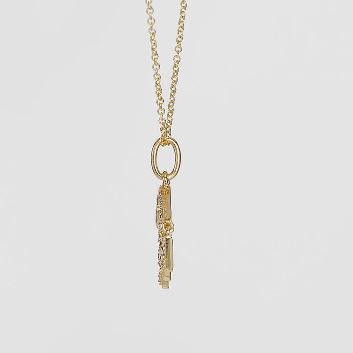 0.21 Cts White Diamond Pendant in 14K Yellow Gold