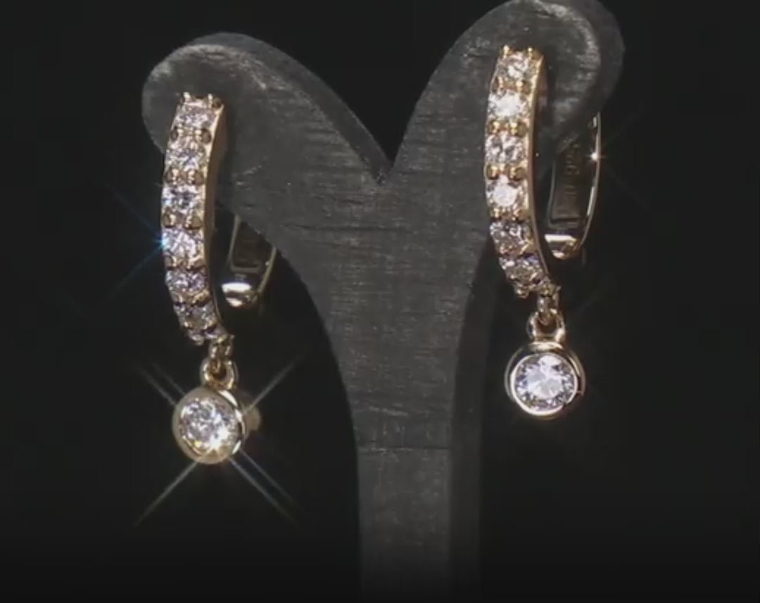 0.57 Cts Lab Grown Diamond Earring in 925 Yellow Gold Plated