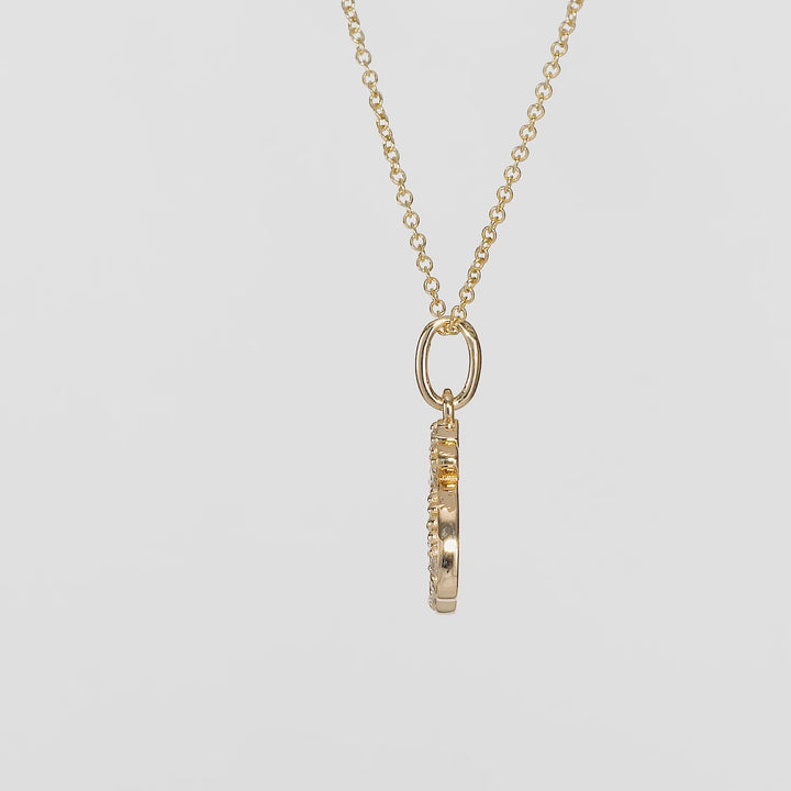 0.14 Cts White Diamond Pendant in 14K Yellow Gold