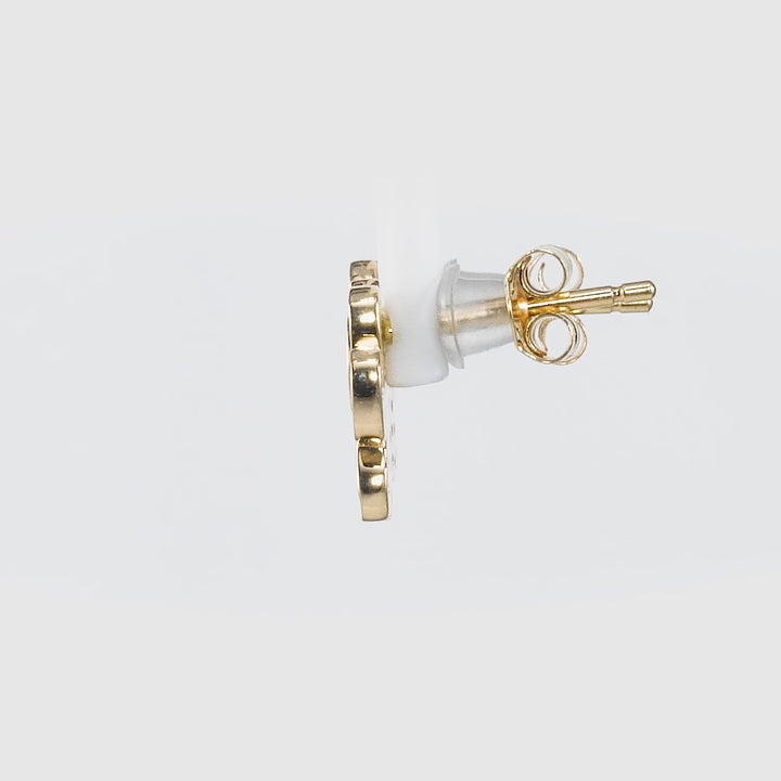 0.33 Cts White Diamond Earring in 14K Yellow Gold