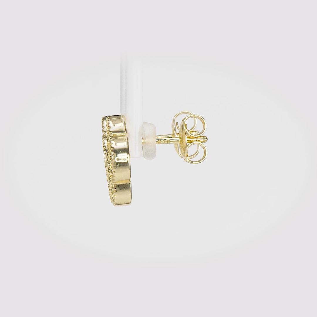 1 Cts Lab Grown Diamond Clover Earring in 925 Yellow Gold Plated