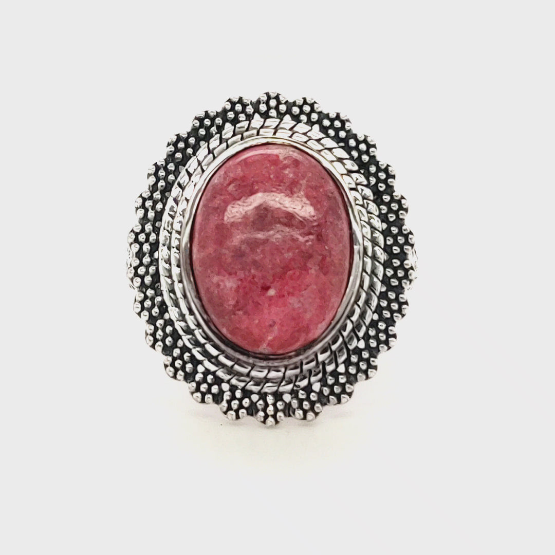 7.80 Cts Thulite Ring in 925