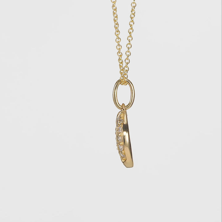 0.10 Cts White Diamond Pendant in 14K Yellow Gold