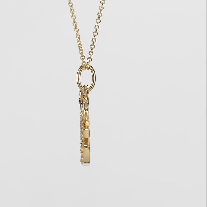 0.24 Cts White Diamond Pendant in 14K Yellow Gold