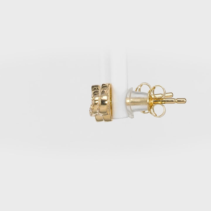 0.11 Cts White Diamond Earring in 14K Yellow Gold