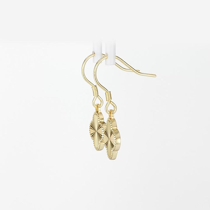 Yellow Gold Plated CLOVER Earring in 925 Sterling Silver