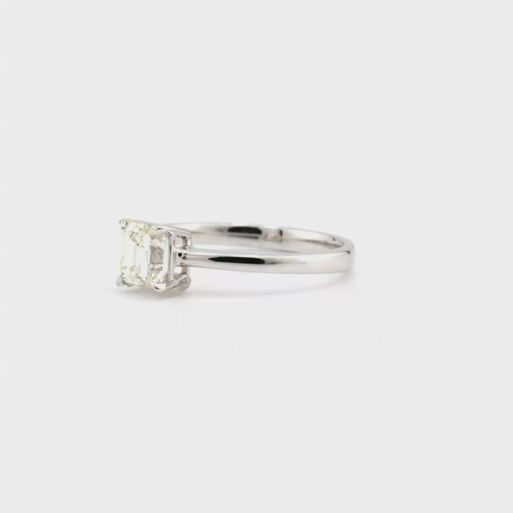 0.89 Cts White Diamond Ring in 14K White Gold