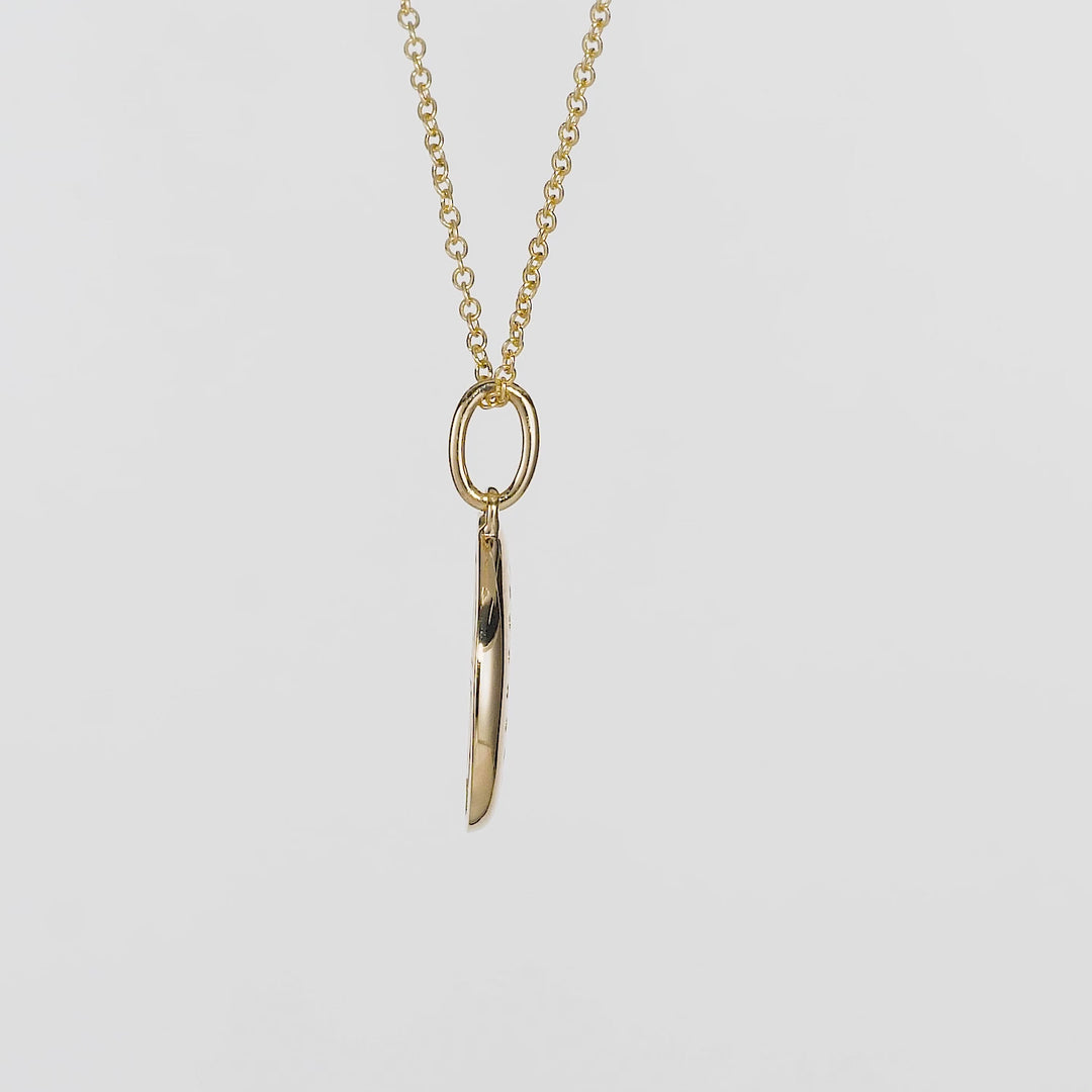 0.13 Cts White Diamond Pendant in 14K Yellow Gold