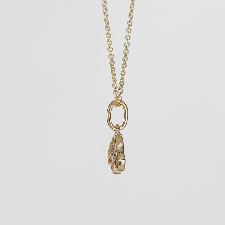 0.18 Cts White Diamond Pendant in 14K Yellow Gold