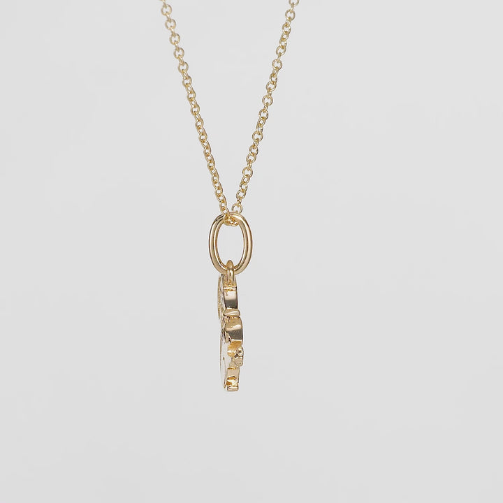 0.08 Cts White Diamond Pendant in 14K Yellow Gold