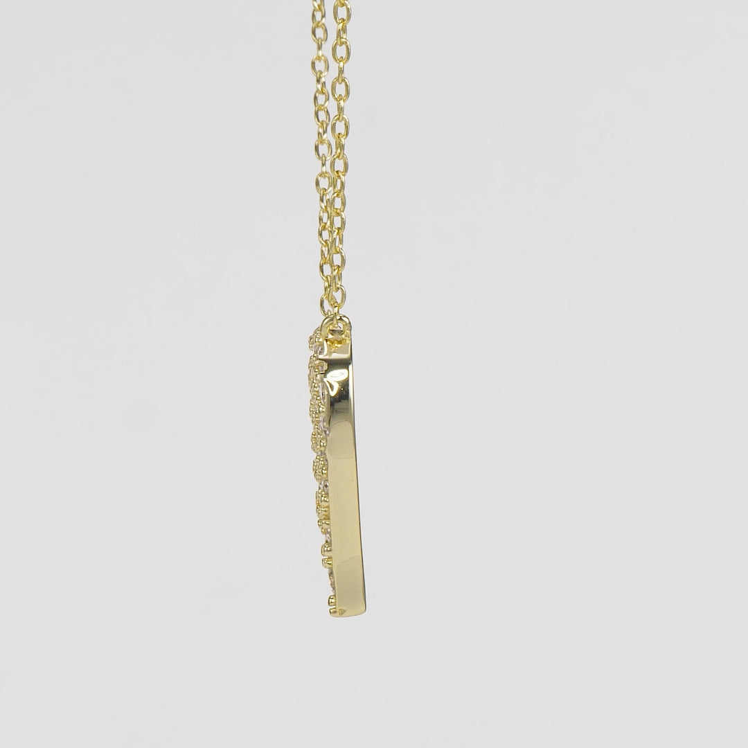 1.31 Cts Lab Grown Diamond Heart Necklace in 925 Yellow Gold Plated