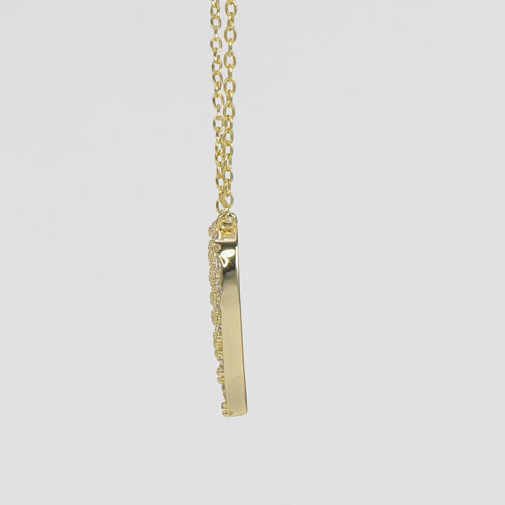 1.31 Cts Lab Grown Diamond Heart Necklace in 925 Yellow Gold Plated