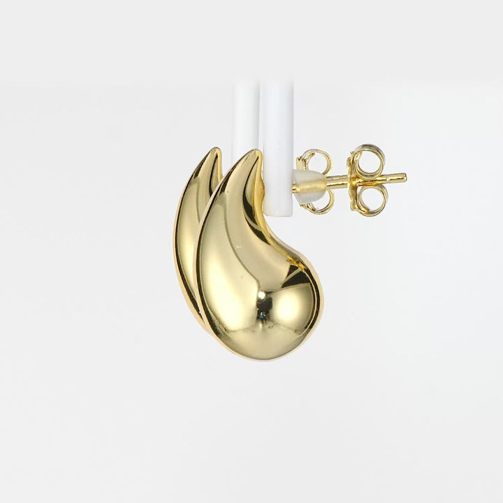 Teardrop Chunky Earring in 14K Yellow Gold