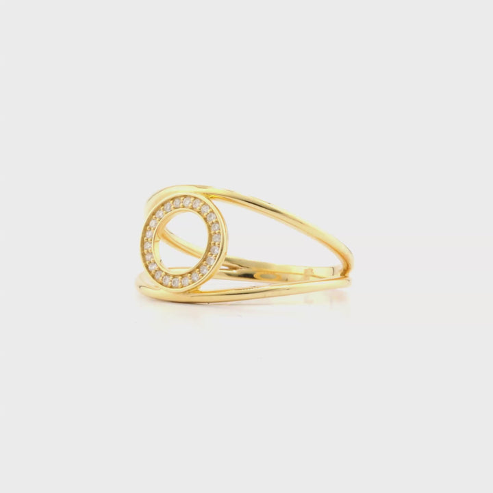 0.08 Cts White Diamond Ring in 14K Yellow Gold