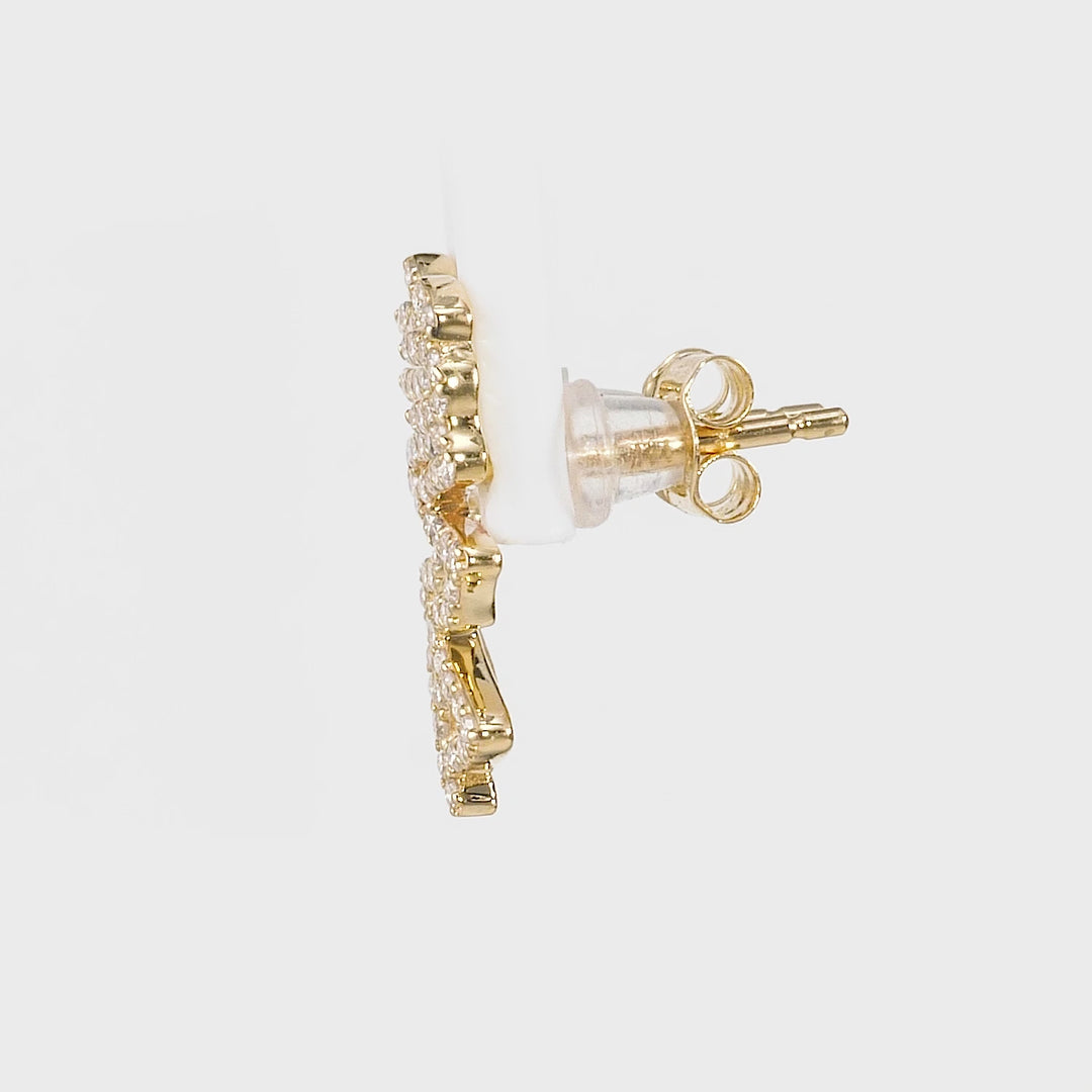 0.28 Cts White Diamond "MRS" Earring in 14K Yellow Gold