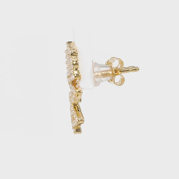 0.28 Cts White Diamond "MRS" Earring in 14K Yellow Gold