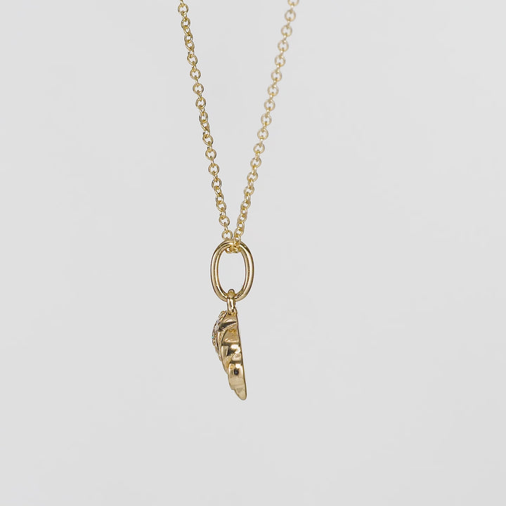 0.09 Cts White Diamond Pendant in 14K Yellow Gold