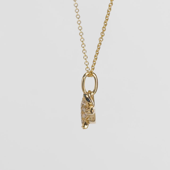 0.19 Cts White Diamond Pendant in 14K Yellow Gold