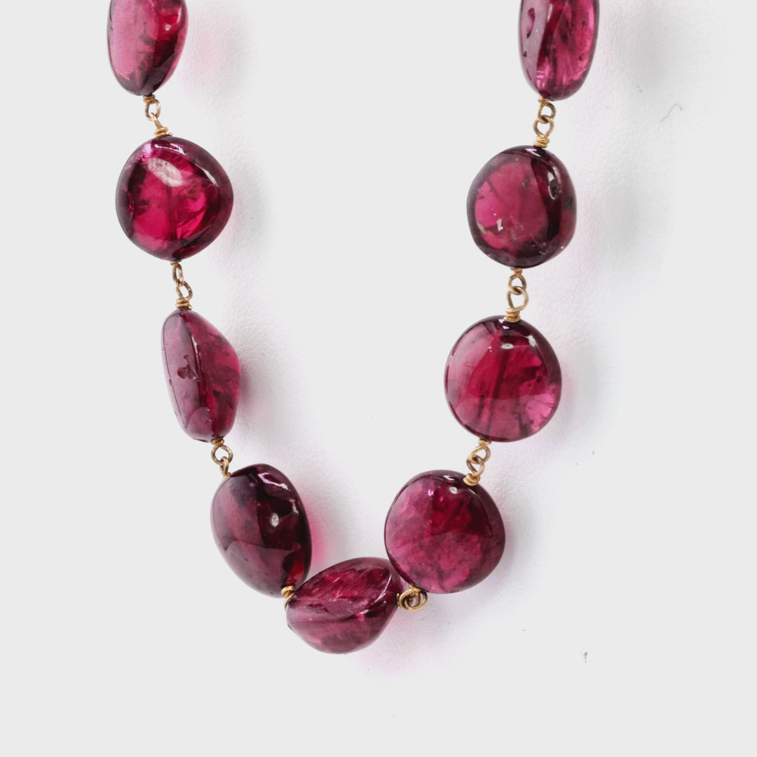 155 Cts Red Spinel Necklace in 14K Yellow Gold