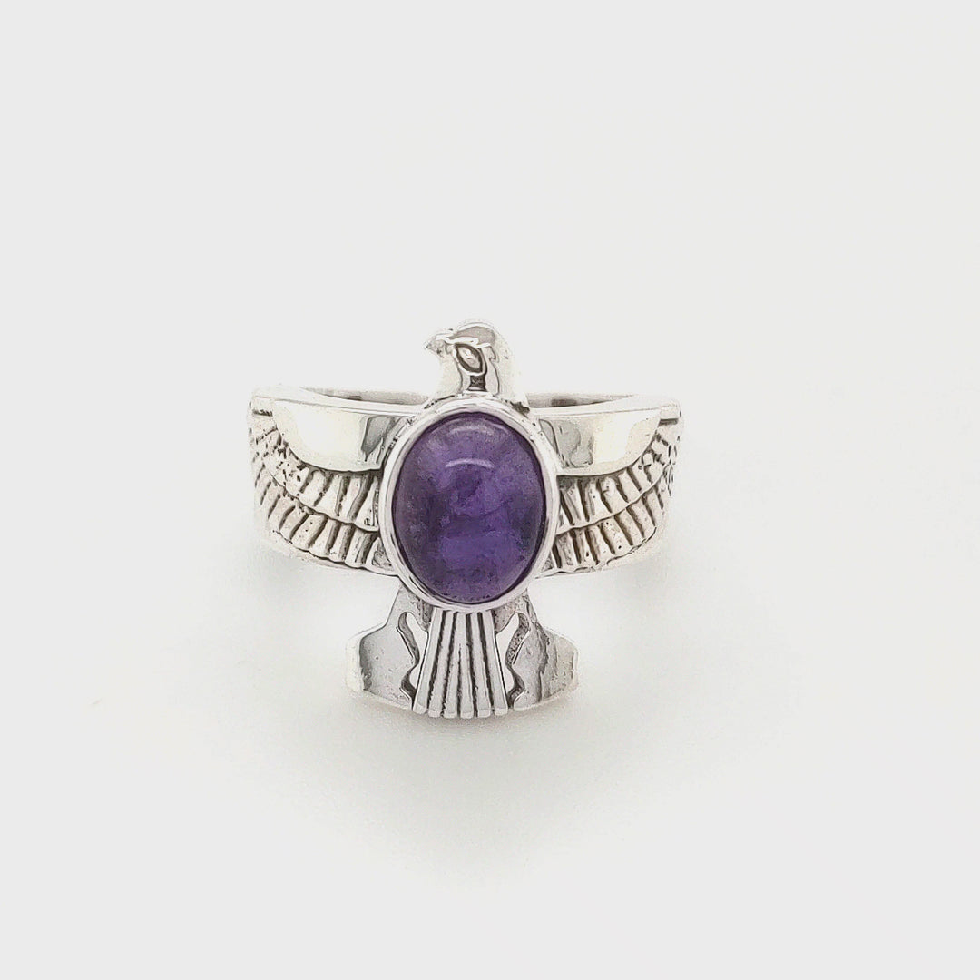 3.80 Cts African Amethyst Ring in 925