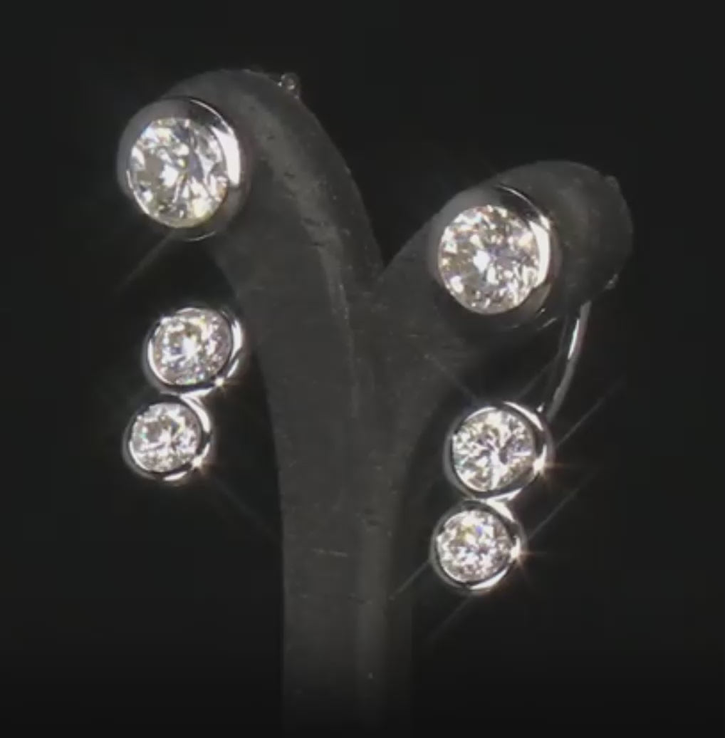 2.00 DEW Moissanite Earring in 925 Platinum Plated